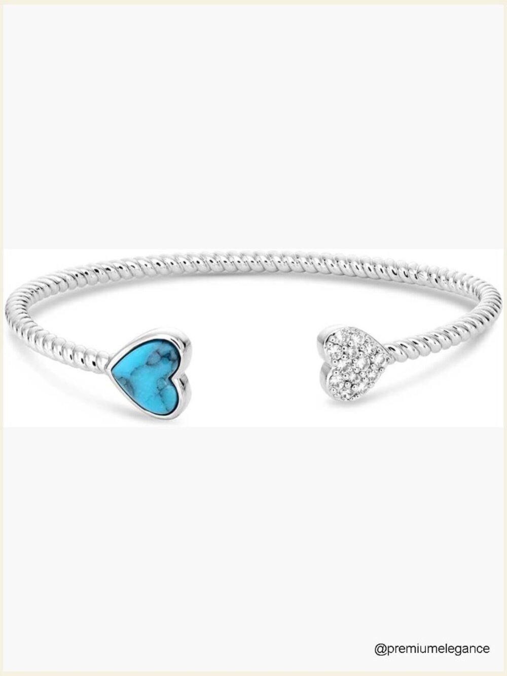Crafted Turquoise Western Cuff Bracelet - Adjustable Silver Tone